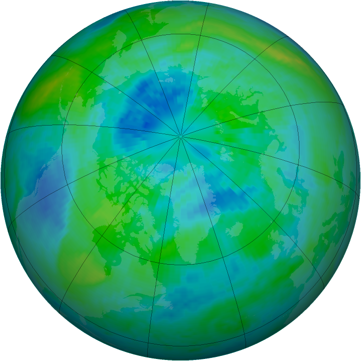 Arctic ozone map for 27 September 2003